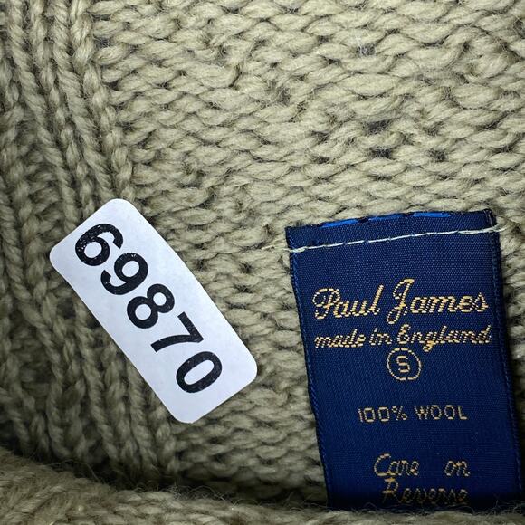 PAUL JAMES Sweater Women S Wool Fisherman Cable Funnel Neck Pullover Green Khaki - Picture 9 of 9